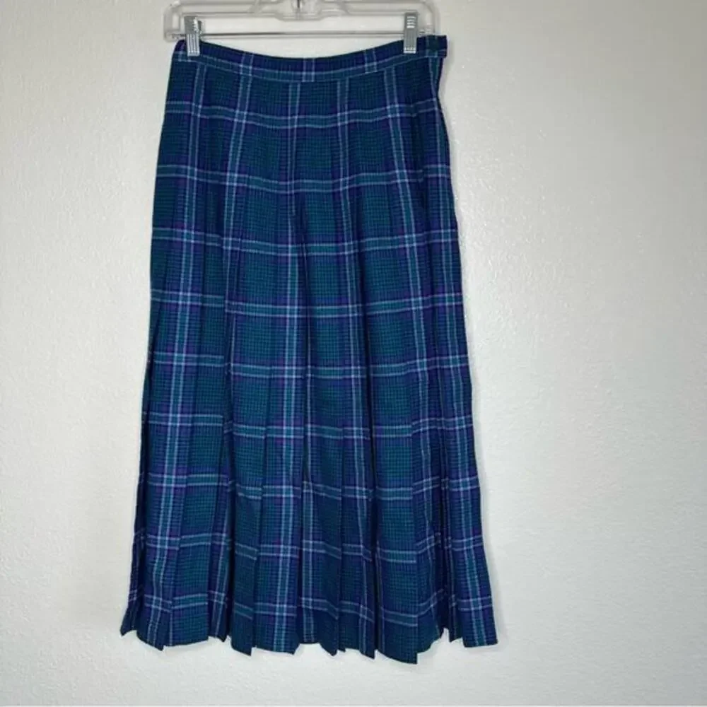 Vintage Pendleton Wool‎ Pleated Plaid Skirt
